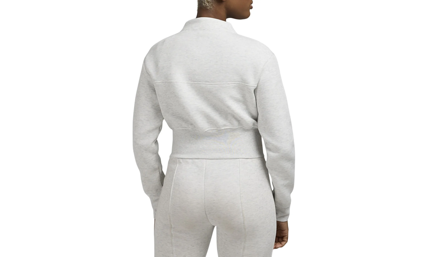 Sportswear Tech Fleece Cropped 1/2-zip Top"HEATHER GREY/ BLACK" HJ1031 013