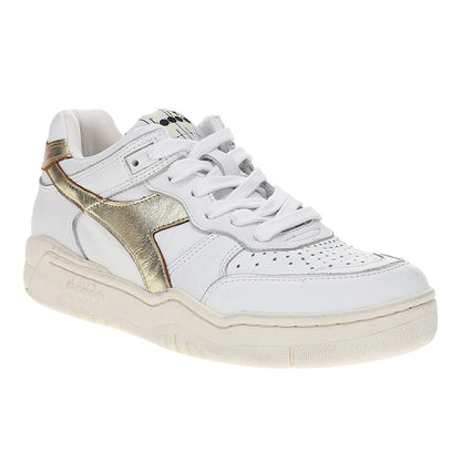 B.560 Laminated Metallic Lace Up Sneakers