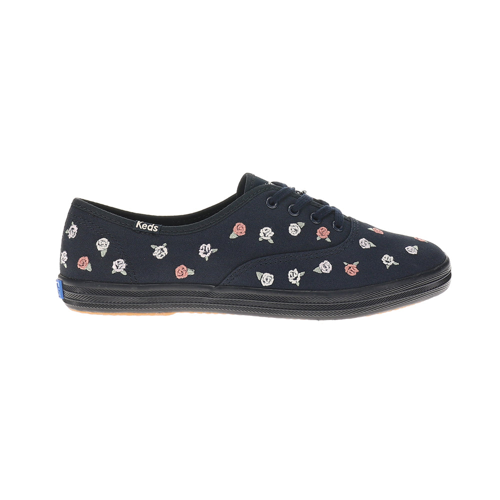Champion Canvas Rose Embroidery Lace Up Sneakers