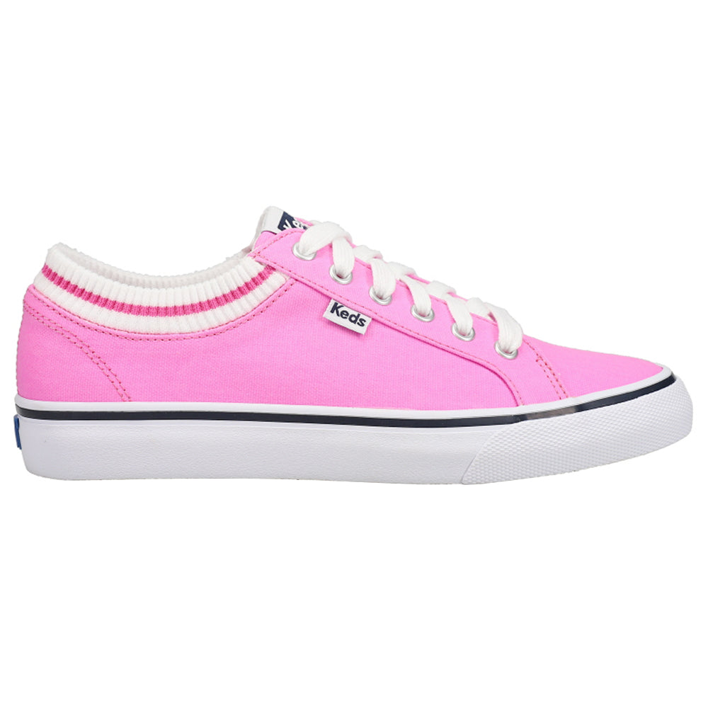 Jump Kick Rib Knit Collar Lace Up Sneakers