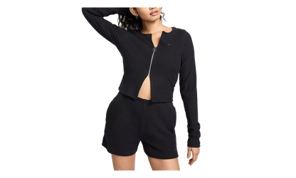 Sportswear Chill Rib Slim Full Zip Cardigan WMNS"Black/ Black" FN3682 010
