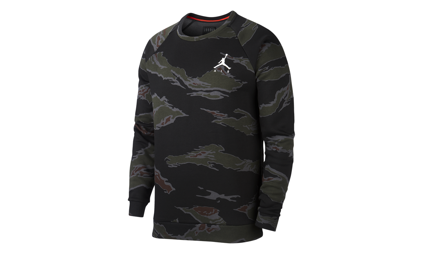 Jumpman Fleece Camo Crew Sweatshirt "Black" AV2310 010