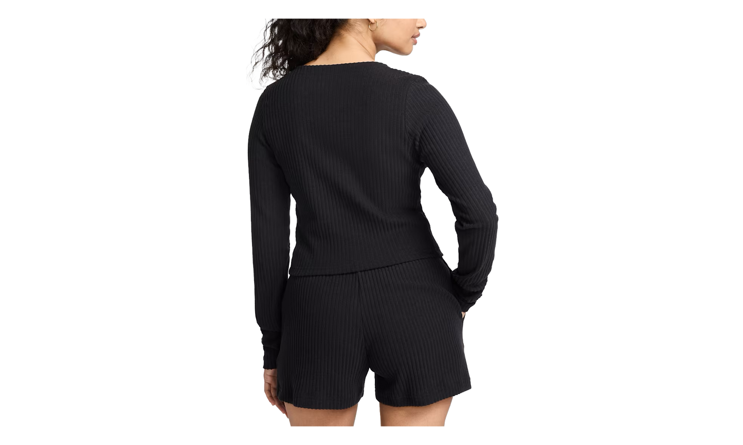 Sportswear Chill Rib Slim Full Zip Cardigan WMNS"Black/ Black" FN3682 010