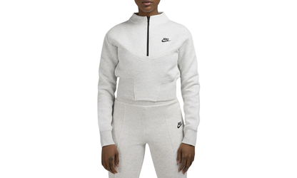 Sportswear Tech Fleece Cropped 1/2-zip Top"HEATHER GREY/ BLACK" HJ1031 013