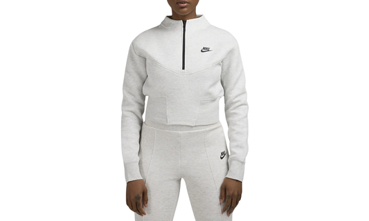 Sportswear Tech Fleece Cropped 1/2-zip Top"HEATHER GREY/ BLACK" HJ1031 013