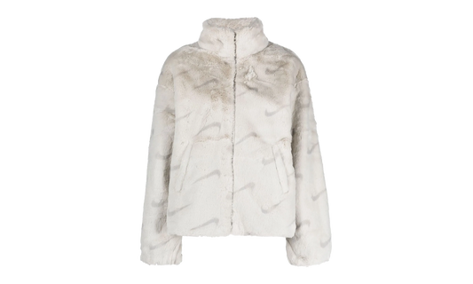 Sportswear Plush Printed Faux Fur Jacket WMNS"Light Bone/ Light Iron Ore/ Light Iron Ore" DQ6842 072